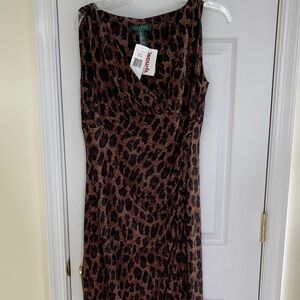 Ralph Lauren Brown Animal Print Dress
